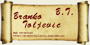 Branko Toljević vizit kartica